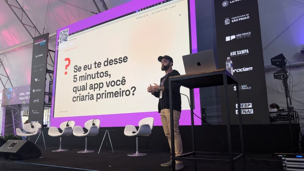 Vinicius Lana palestrando no sp-innovation-week